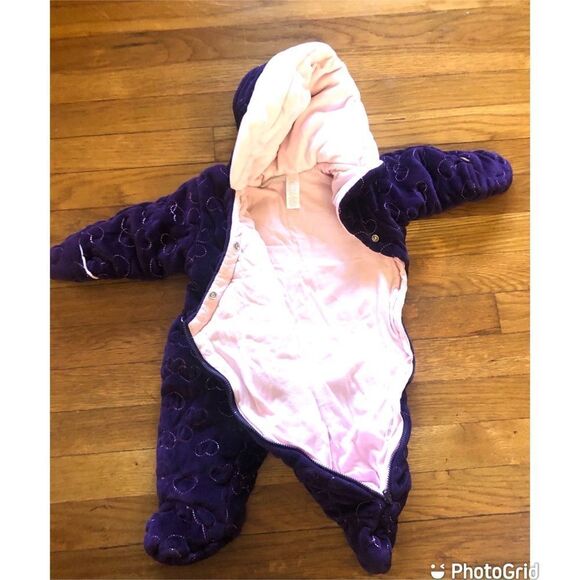 First Impressions Snow Suit Bunting Purple 3-6 M - Picture 3 of 10